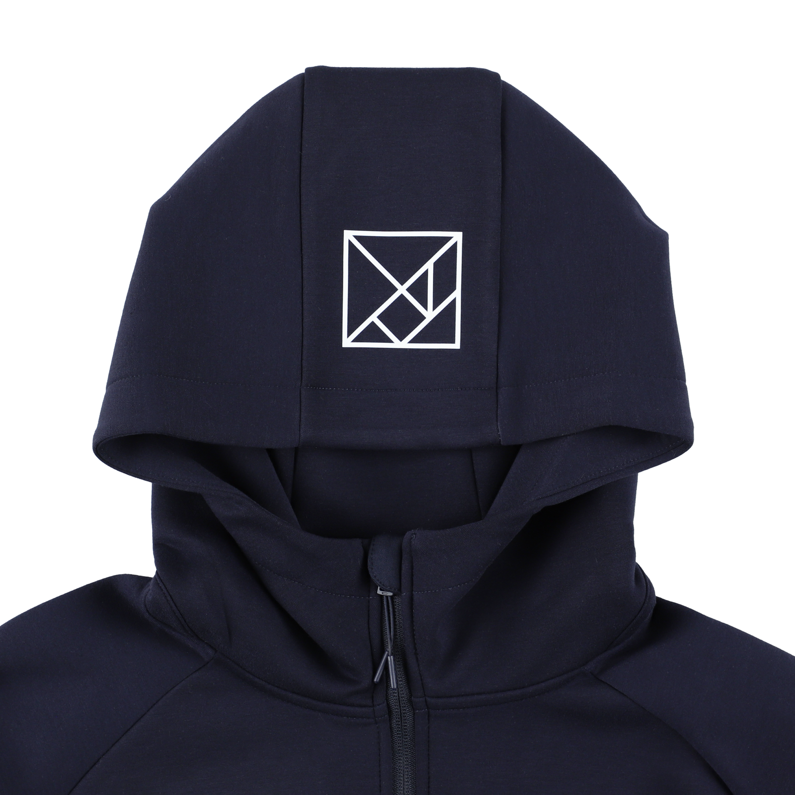 3D LOGO DOUBLE KNIT FULL ZIP HOODIE NAVY TGA-MF51 – TANGRAM