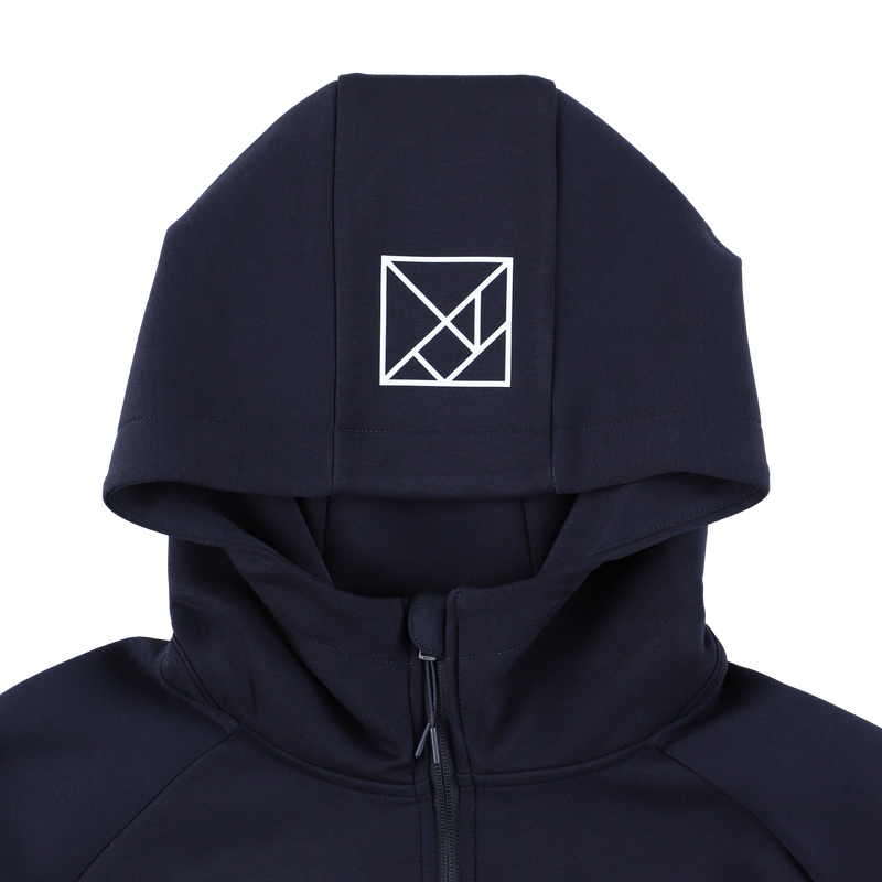 3D LOGO DOUBLE KNIT FULL ZIP HOODIE NAVY TGA-MF51
