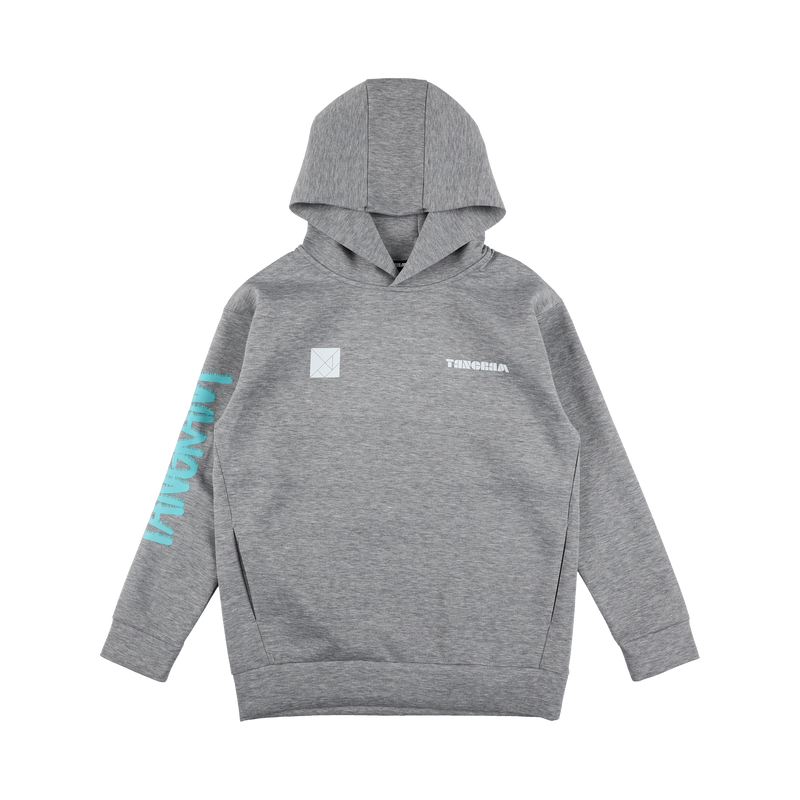 DOUBLE KNIT HANDWRITING LOGO HOODIE GRAY TGA-MF52 – TANGRAM