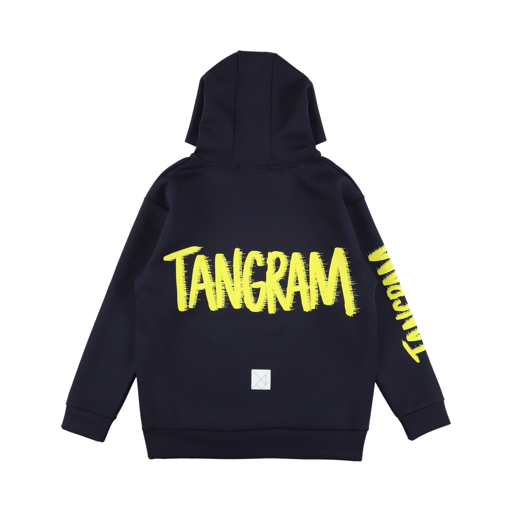 DOUBLE KNIT HANDWRITING LOGO HOODIE NAVY TGA-MF52 – TANGRAM