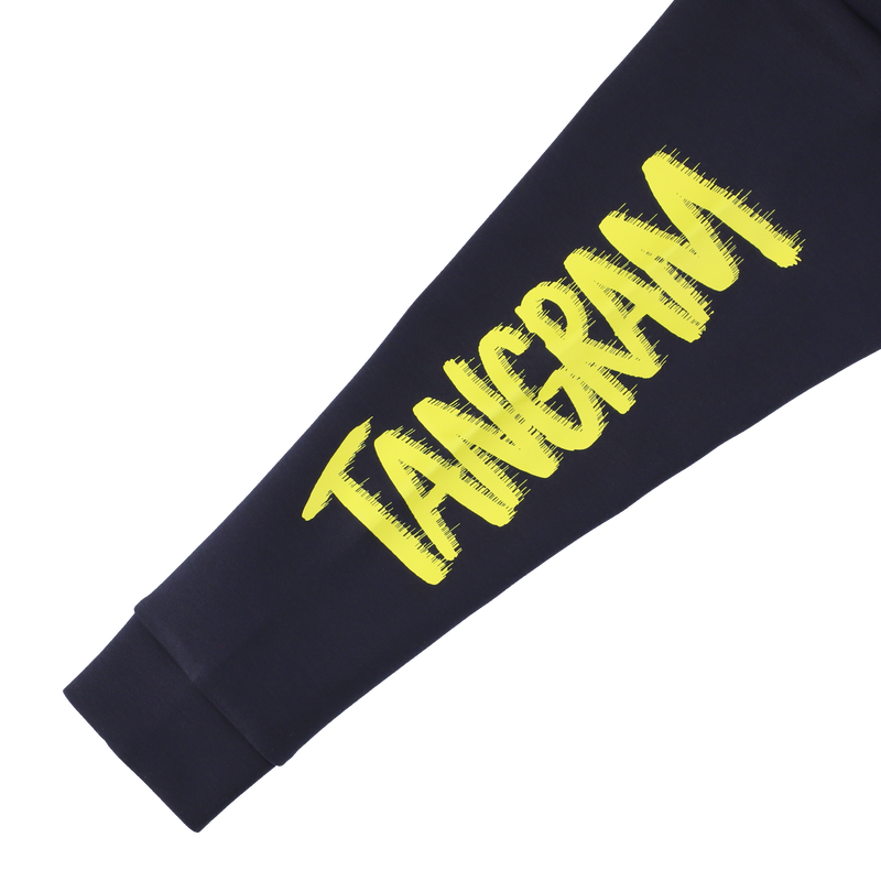 DOUBLE KNIT HANDWRITING LOGO HOODIE NAVY TGA-MF52 – TANGRAM