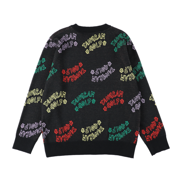 MULTI LOGO JACQUARD KNIT BLACK TGA-MN14