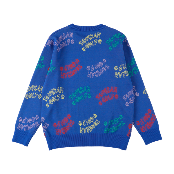 MULTI LOGO JACQUARD KNIT BLUE TGA-MN14