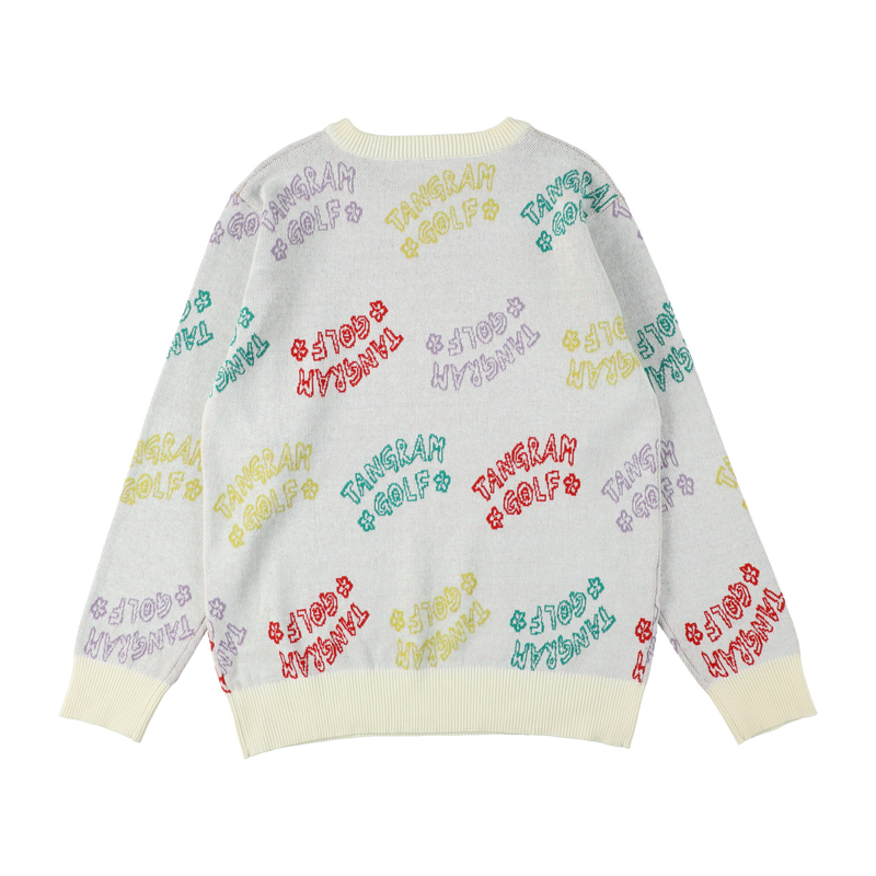 MULTI LOGO JACQUARD KNIT OFF WHITE TGA-MN14