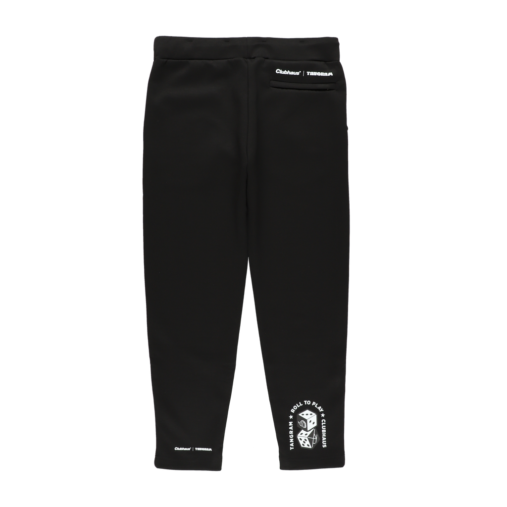 CLUBHAUS × TANGRAM DICE DOUBLE KNIT PANTS BLACK TGA-MP55