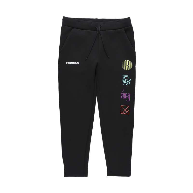 DOUBLE KNIT COLOR LOGO PANTS BLACK TGA-MP58