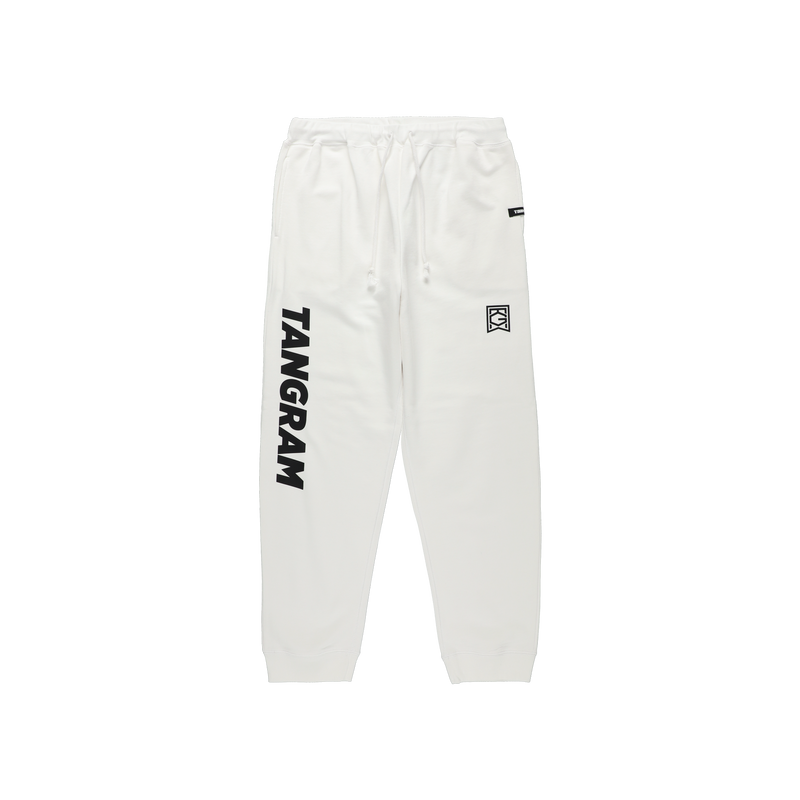 VERTICAL SLANT LOGO SWEAT PANTS WHITE TGA-MP62