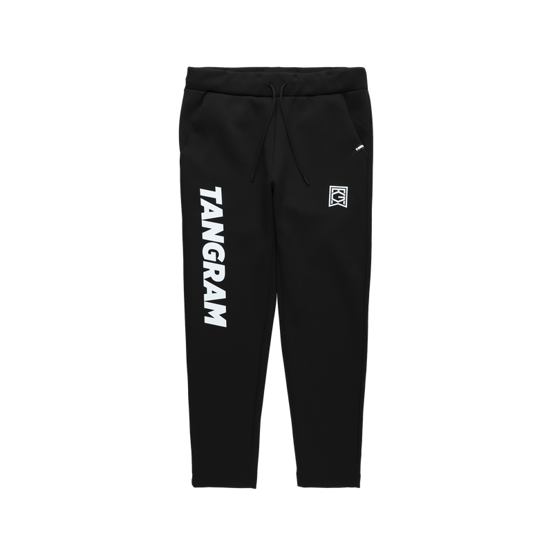 VERTICAL SLANT LOGO DOUBLE KNIT PANTS BLACK TGA-MP64