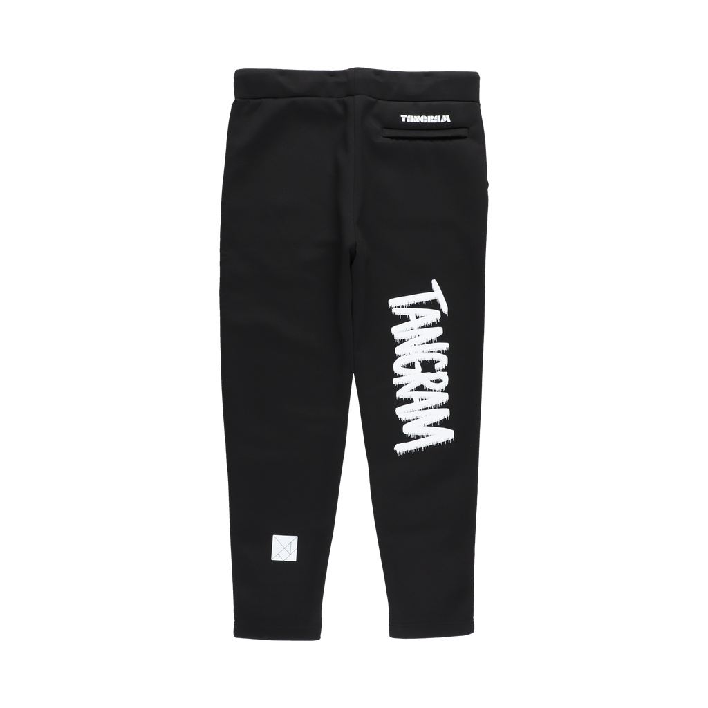 DOUBLE KNIT HANDWRITING LOGO PANTS BLACK TGA-MP92 – TANGRAM