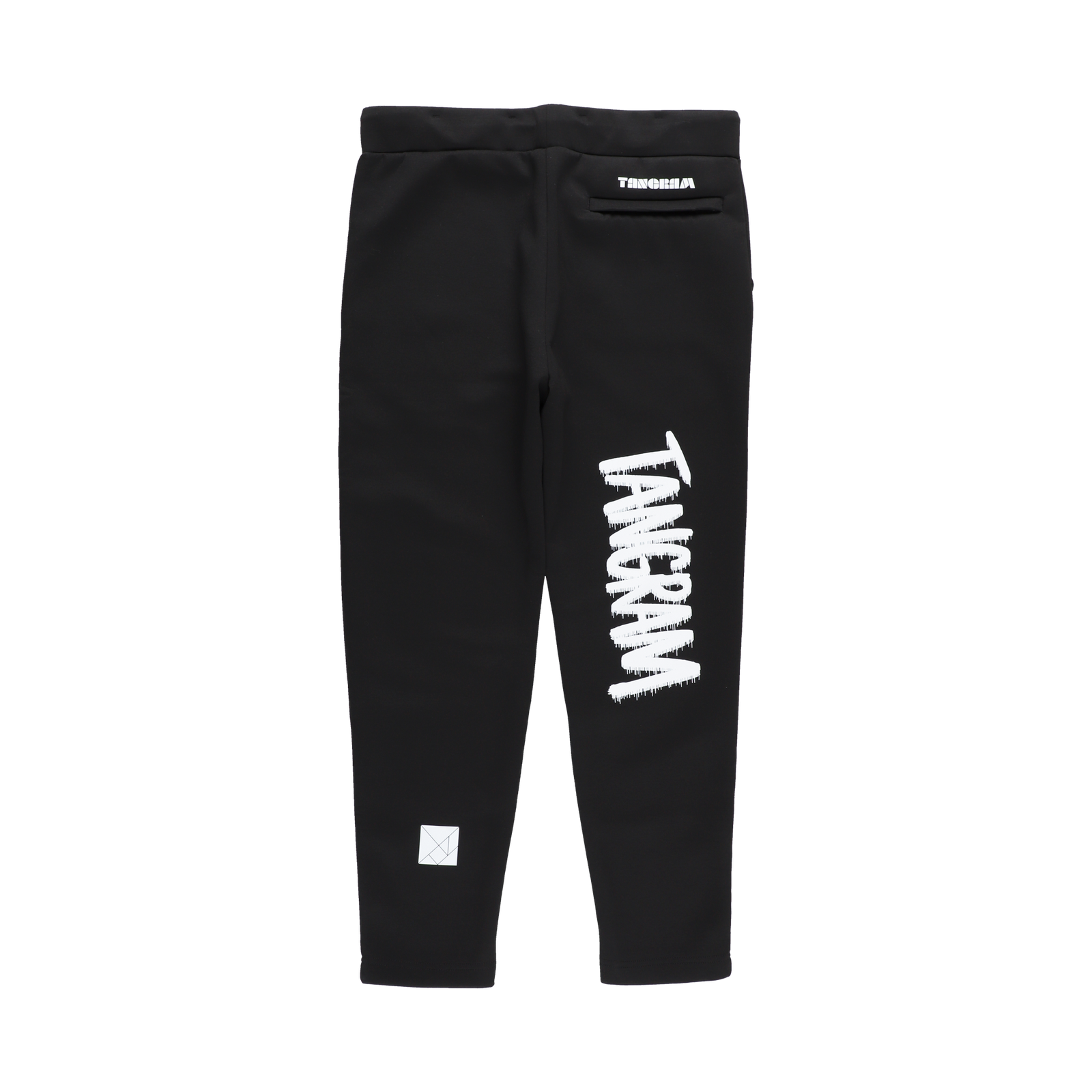 DOUBLE KNIT HANDWRITING LOGO PANTS BLACK TGA-MP92 – TANGRAM