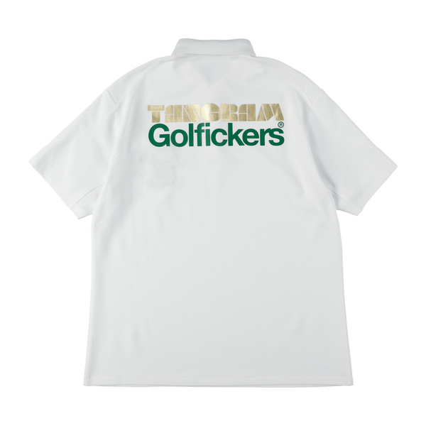 GOLFICKERS × TANGRAM POLO SHIRTS WHITE TGA-MPL54