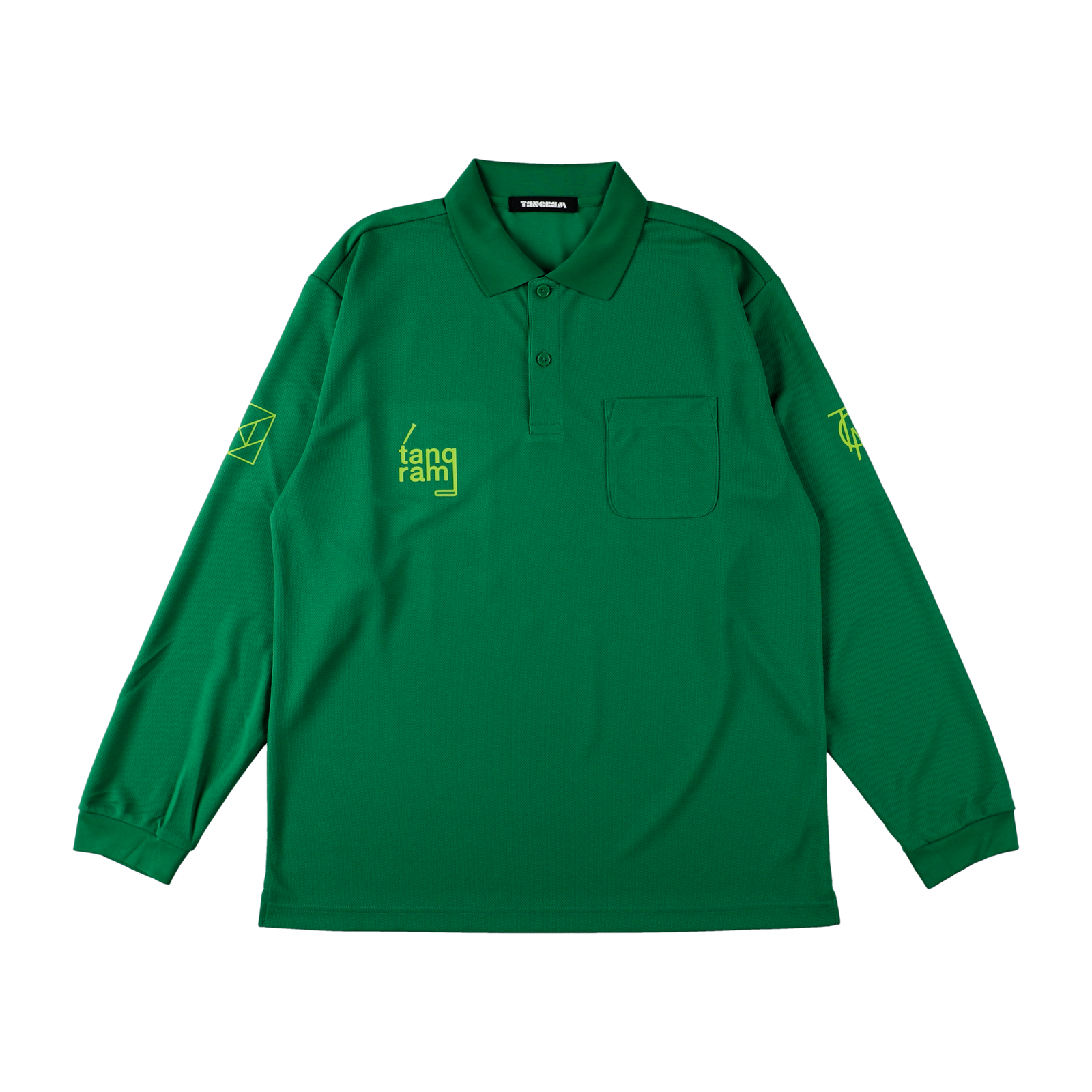 LOGO LONG SLEEVE POLO SHIRTS GREEN TGS-MPL56 – TANGRAM