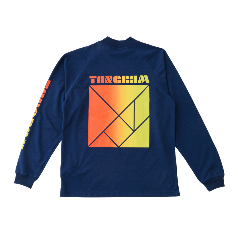 GRADATION LOGO AIR MOCKNECK TEE NAVY TGA-MT133