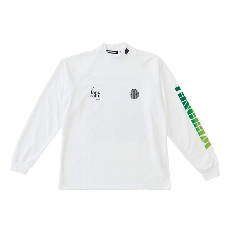 GRADATION LOGO AIR MOCKNECK TEE WHITE TGA-MT133