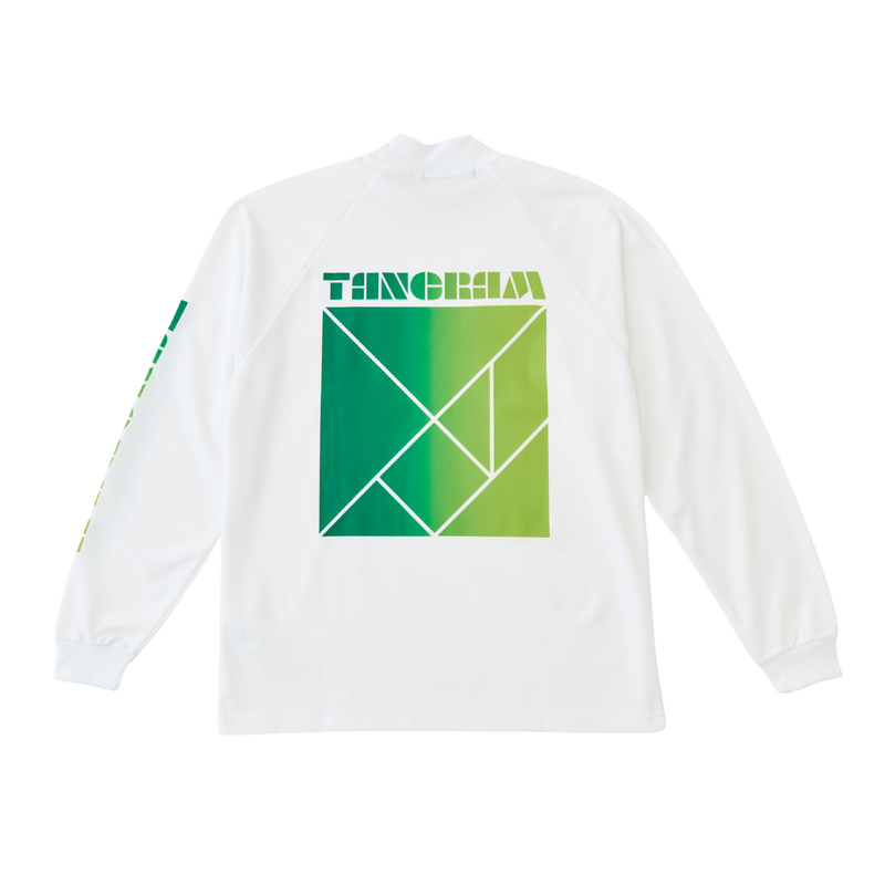 GRADATION LOGO AIR MOCKNECK TEE WHITE TGA-MT133