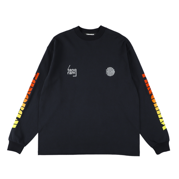 GRADATION LOGO LONG SLEEVE TEE NAVY TGA-MT134