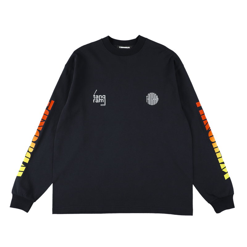 GRADATION LOGO LONG SLEEVE TEE NAVY TGA-MT134