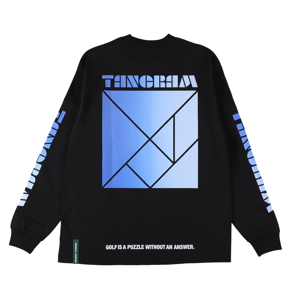 GRADATION LOGO LONG SLEEVE TEE BLACK TGA-MT134 – TANGRAM