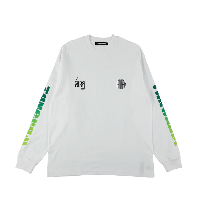 GRADATION LOGO LONG SLEEVE TEE WHITE TGA-MT134