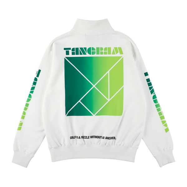 GRADATION LOGO HALF ZIP SWEAT WHITE TGA-MT135