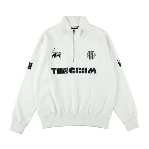 SQUAD HALF ZIP SWEAT WHITE TGA-MT136