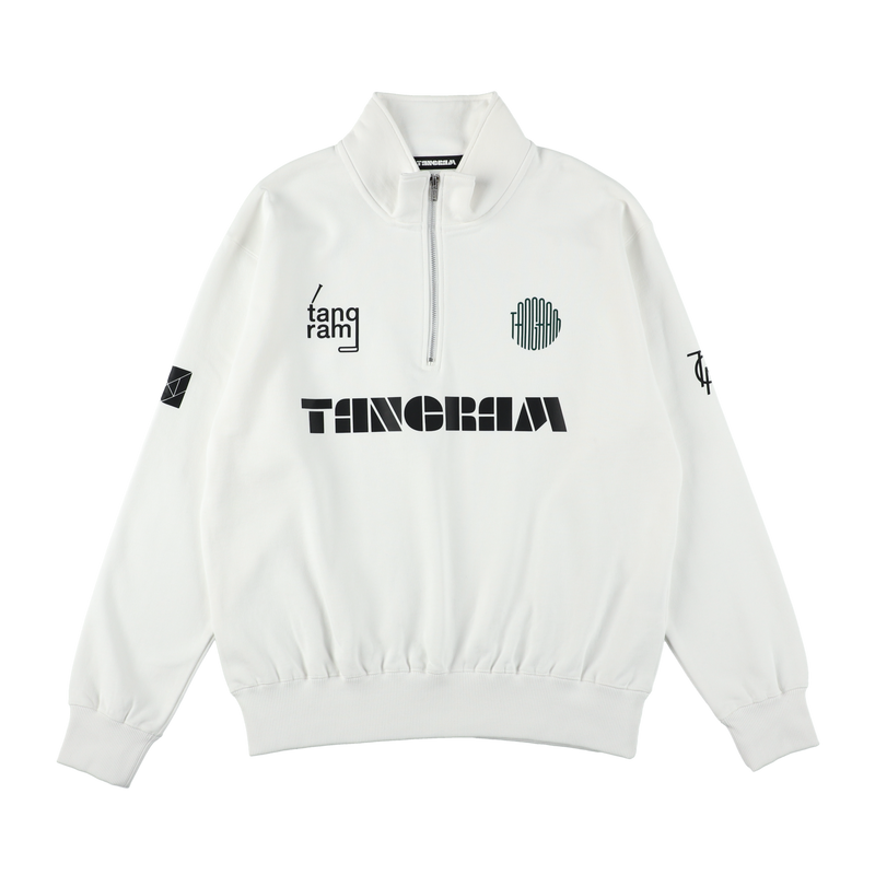 SQUAD HALF ZIP SWEAT WHITE TGA-MT136