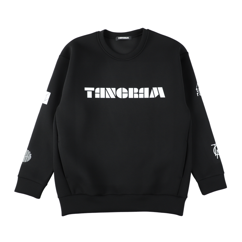 DOUBLE KNIT SEVEN LOGO CREW BLACK TGA-MT140