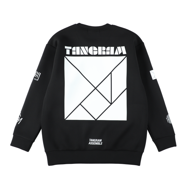 DOUBLE KNIT SEVEN LOGO CREW BLACK TGA-MT140