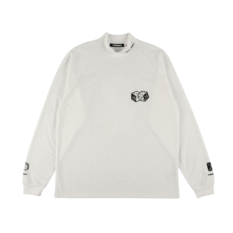 CLUBHAUS × TANGRAM DICE AIR MOCKNECK TEE WHITE TGA-MT143