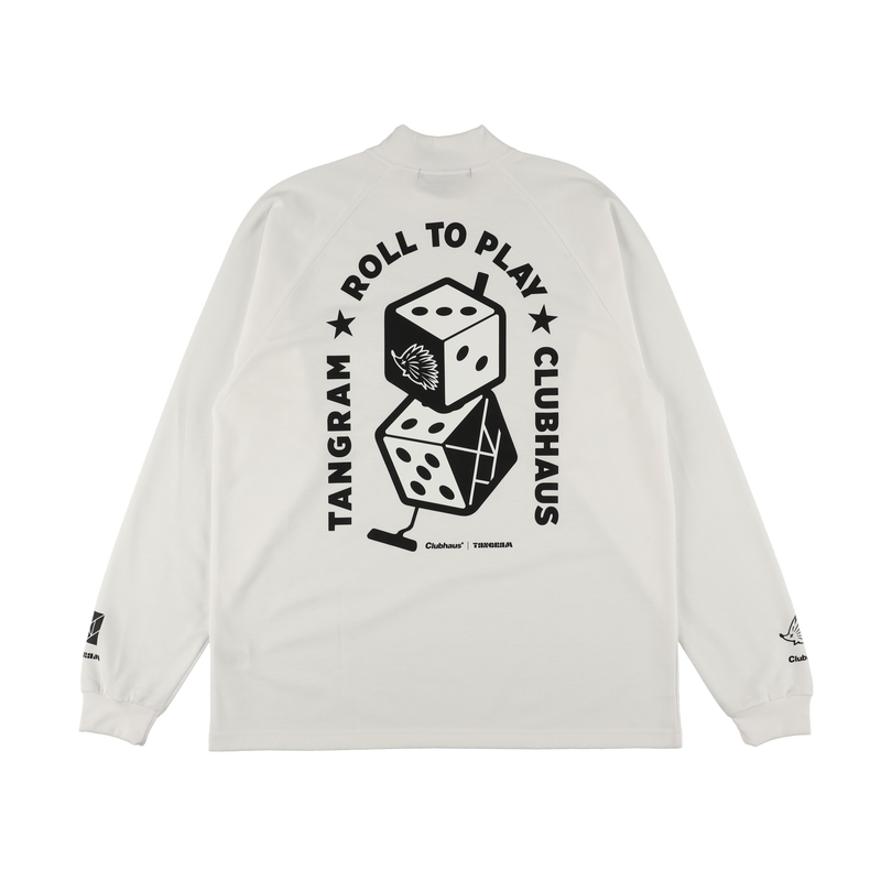 CLUBHAUS × TANGRAM DICE AIR MOCKNECK TEE WHITE TGA-MT143