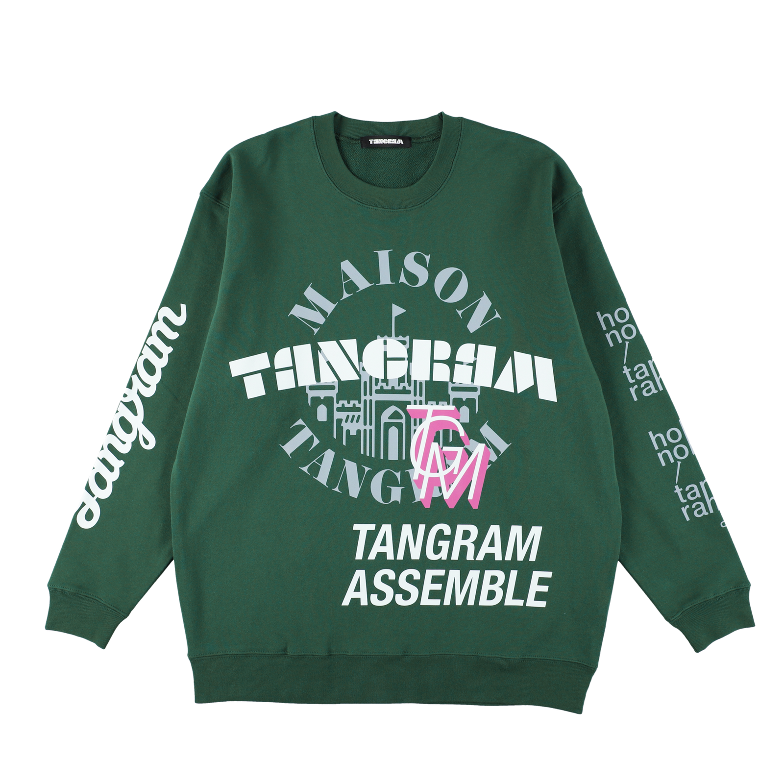 LAYER LOGO SWEAT CREW GREEN TGA-MT144 – TANGRAM