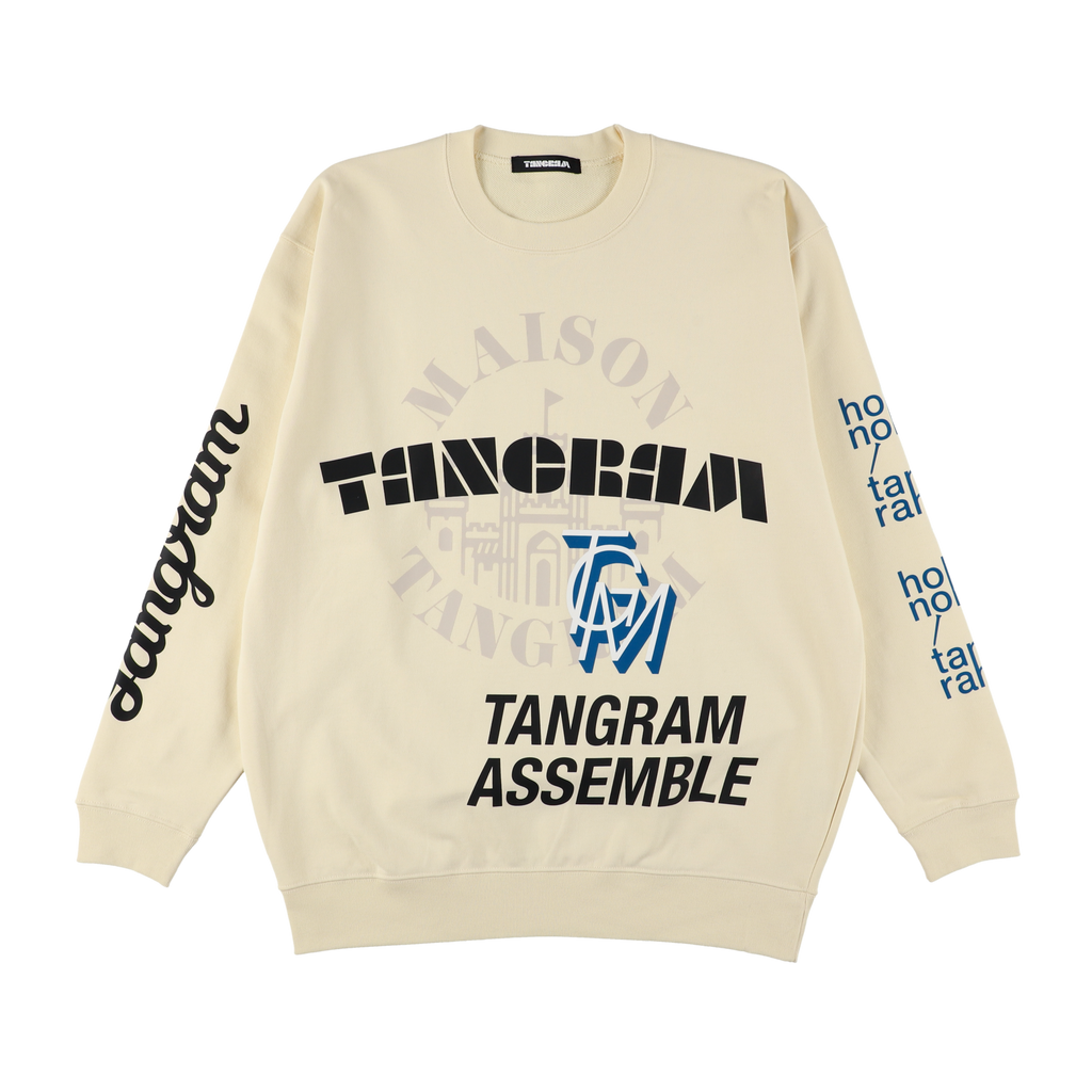 LAYER LOGO SWEAT CREW NATURAL TGA-MT144 – TANGRAM