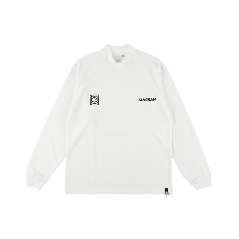 SLANT LOGO AIR MOCKNECK TEE WHITE TGA-MT151