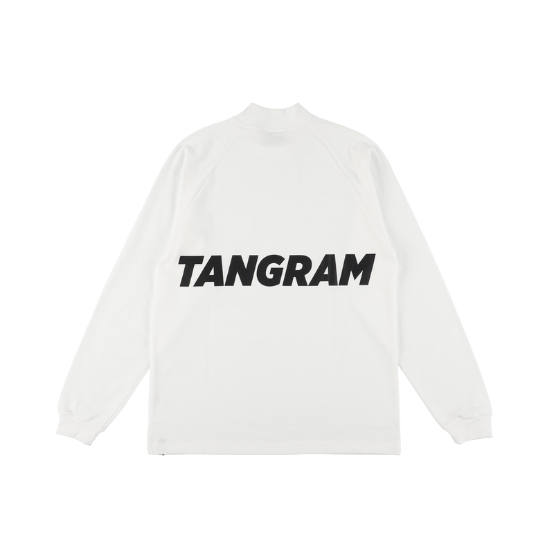 SLANT LOGO AIR MOCKNECK TEE WHITE TGA-MT151