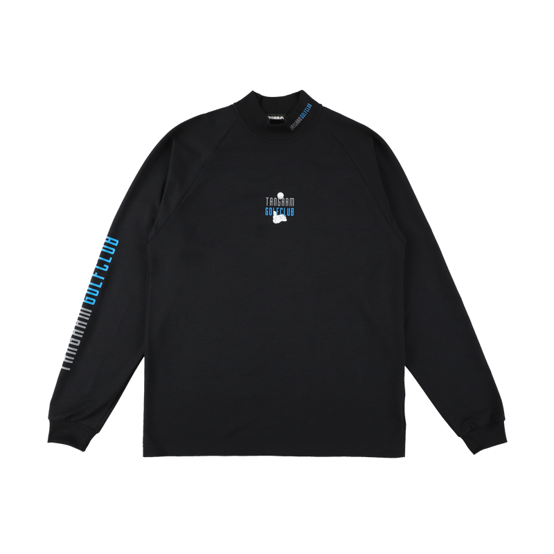 GOLF CLUB PUZZLE CHARACTER AIR MOCKNECK TEE BLACK TGA-MT169