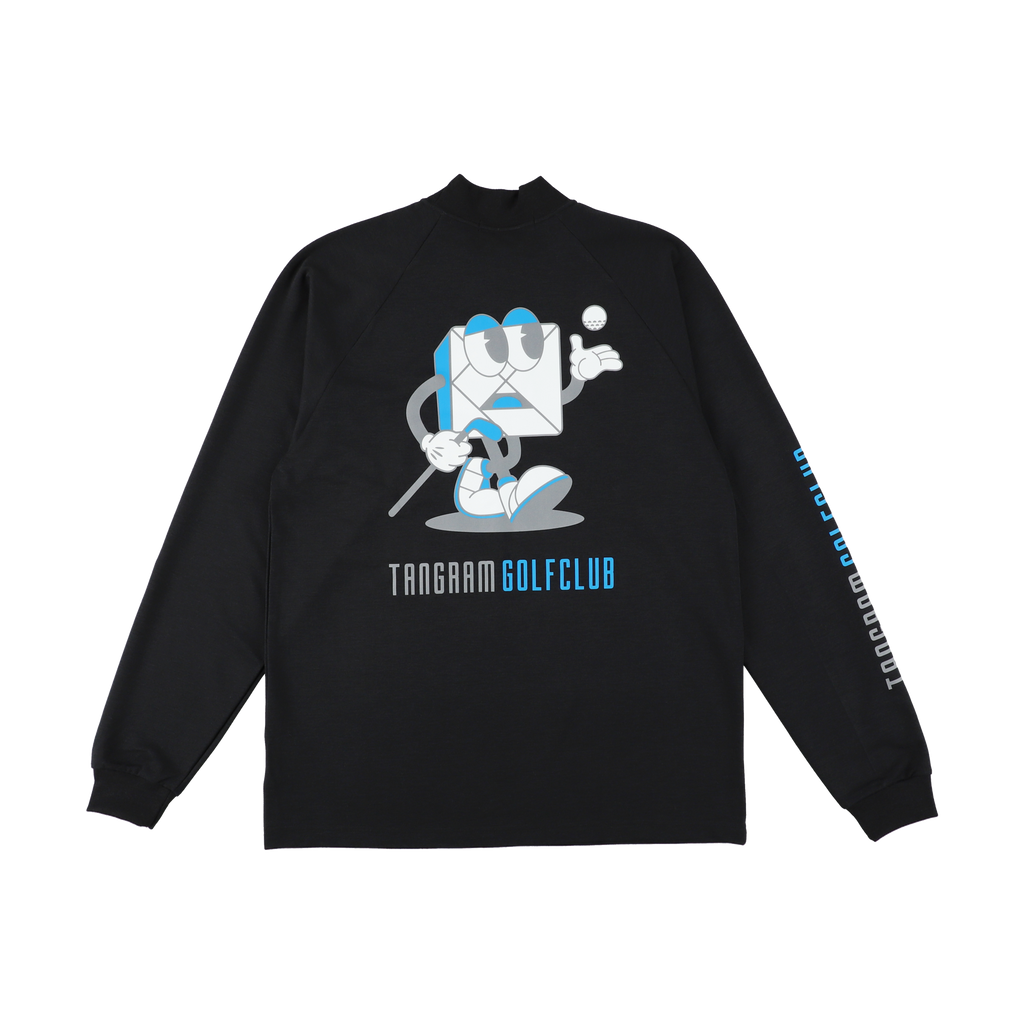 GOLF CLUB PUZZLE CHARACTER AIR MOCKNECK TEE BLACK TGA-MT169