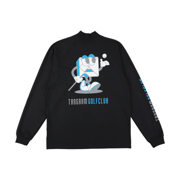 GOLF CLUB PUZZLE CHARACTER AIR MOCKNECK TEE BLACK TGA-MT169