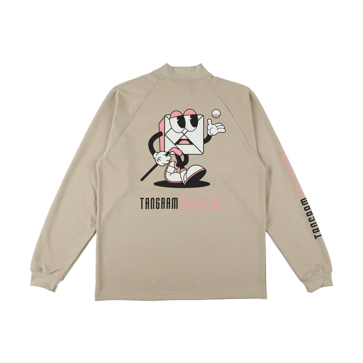 タングラム×クラブハウス　コラボ商品 TGA-MPU04 ブラック Lサイズ CLUBHAUS × TANGRAM DICE AIR MOCKNECK TEE BLACK TGA-MT143