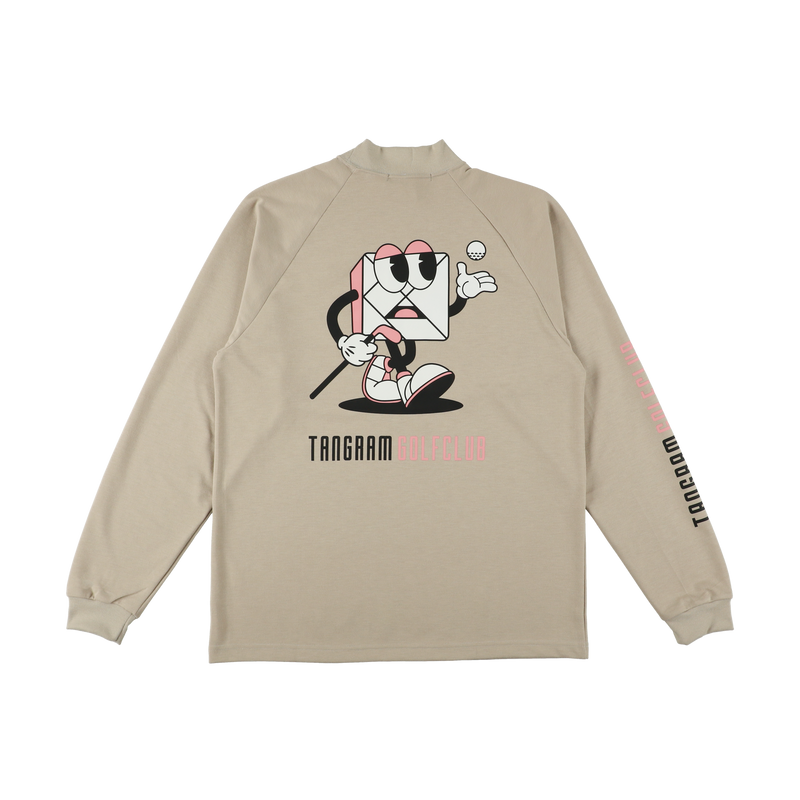 GOLF CLUB PUZZLE CHARACTER AIR MOCKNECK TEE  GRAY TGA-MT169