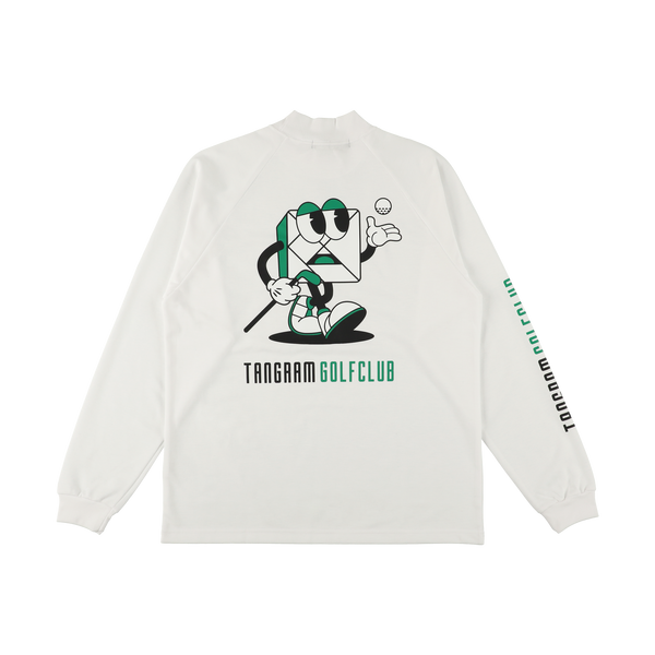 GOLF CLUB PUZZLE CHARACTER AIR MOCKNECK TEE  WHITE TGA-MT169