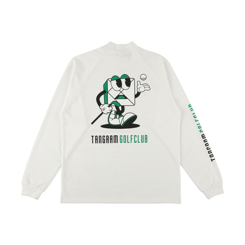 GOLF CLUB PUZZLE CHARACTER AIR MOCKNECK TEE  WHITE TGA-MT169