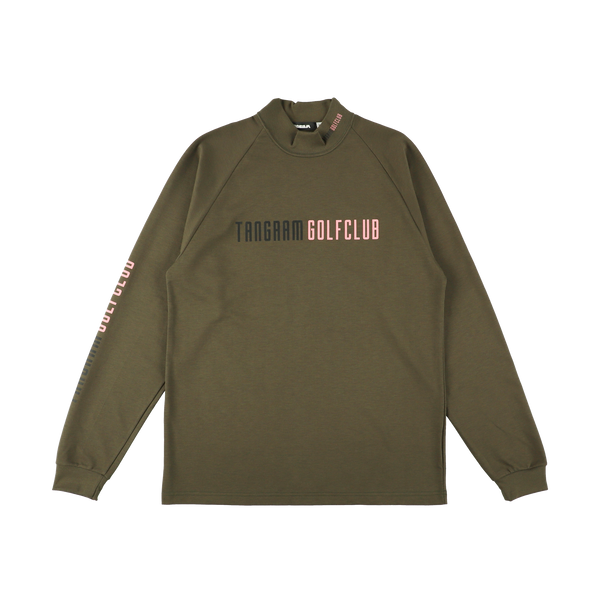 GOLF CLUB HAND ILLUST AIR MOCKNECK TEE KHAKI TGA-MT170