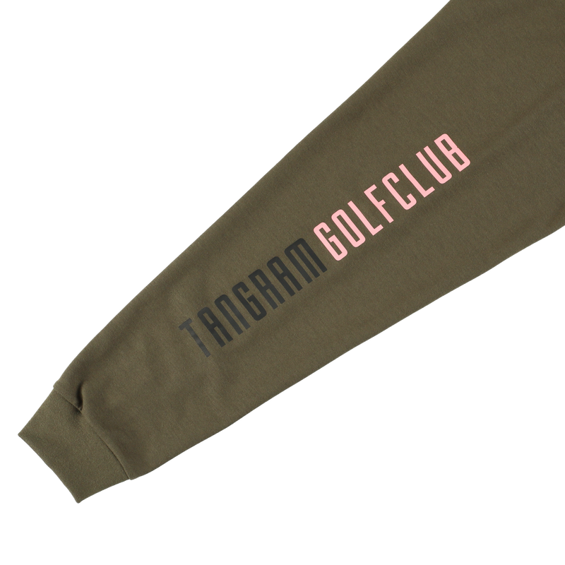 GOLF CLUB HAND ILLUST AIR MOCKNECK TEE KHAKI TGA-MT170