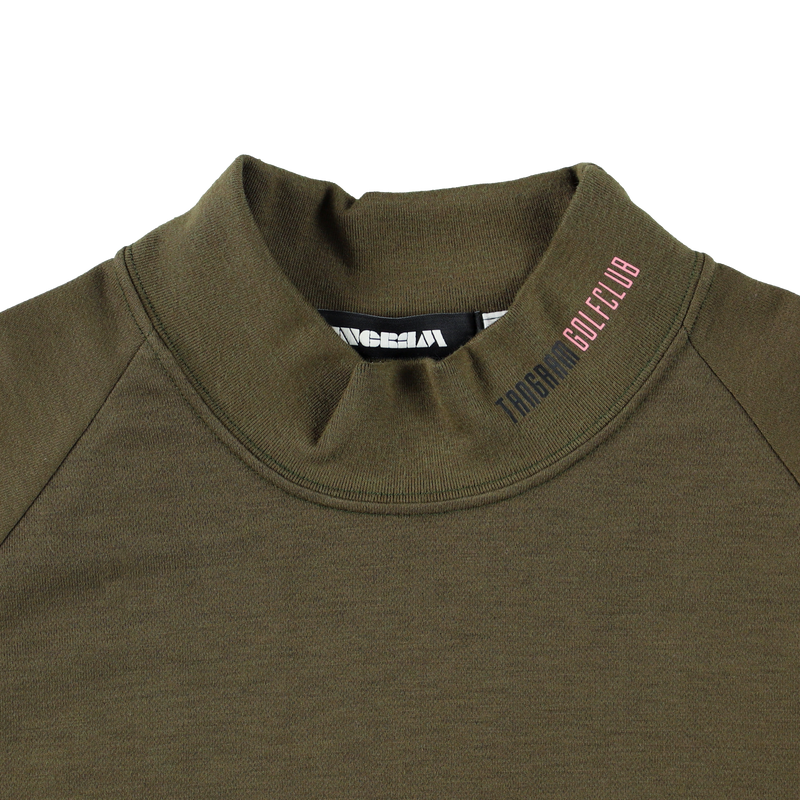 GOLF CLUB HAND ILLUST AIR MOCKNECK TEE KHAKI TGA-MT170