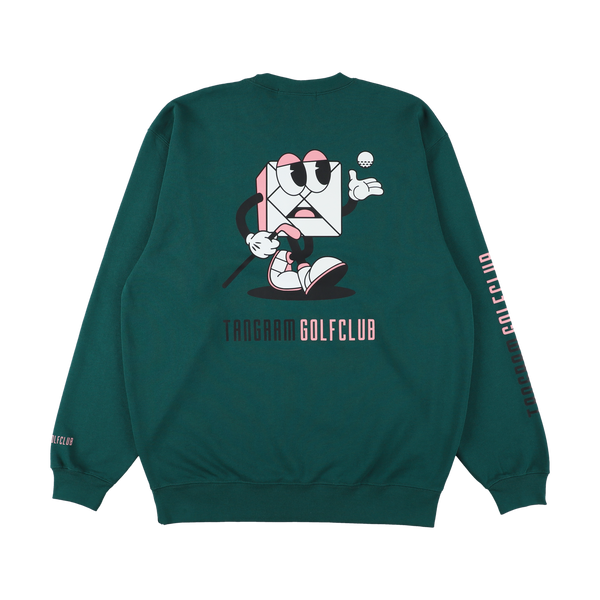 GOLF CLUB PUZZLE CHARACTER SWEAT CREW GREEN TGA-MT174
