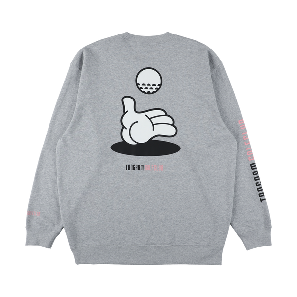 GOLF CLUB HAND ILLUST SWEAT CREW GRAY TGA-MT175