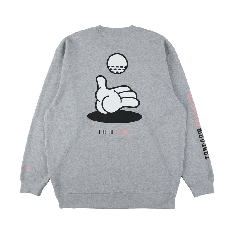 GOLF CLUB HAND ILLUST SWEAT CREW GRAY TGA-MT175