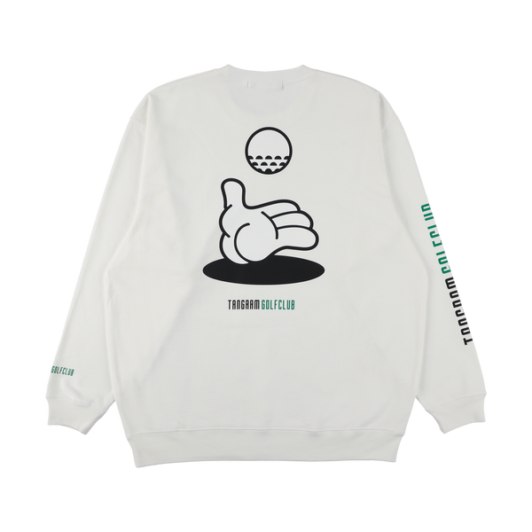 GOLF CLUB HAND ILLUST SWEAT CREW WHITE TGA-MT175
