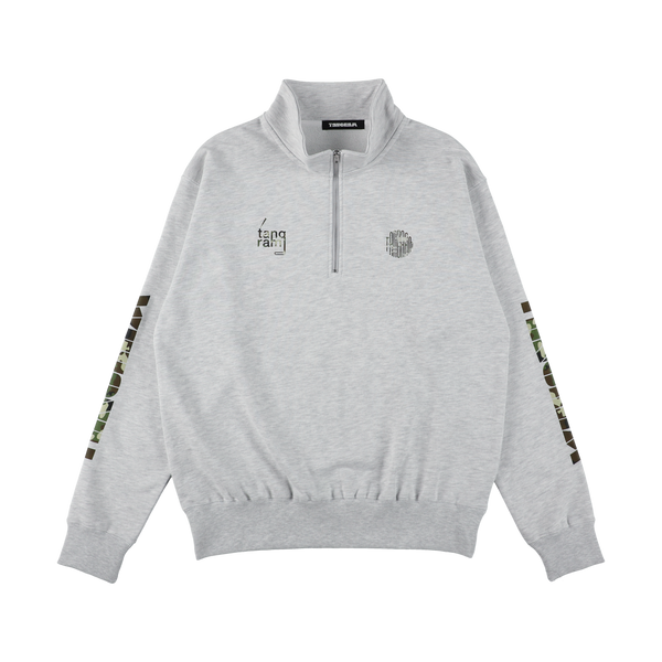 CAMO LOGO HALF ZIP SWEAT ASH TGA-MT176