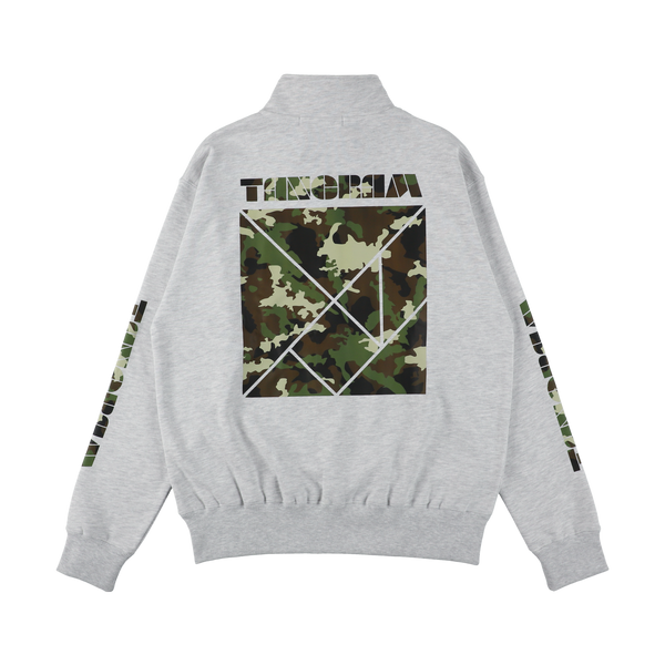 CAMO LOGO HALF ZIP SWEAT ASH TGA-MT176